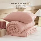 Bedsure Twin/Twin XL Comforter Set, Blush Pink Soft Prewashed Bedding - Image 7