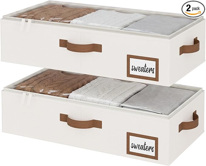 StorageWorks 5 Inch Low Profile Under Bed Storage Containers by StorageWorks