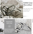 DJY Black White Quilt Queen Size, Boho Floral Bedding Bedspread Set 3 Pcs | - Image 5
