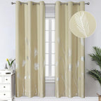 Window Curtains 72 Inch Long Blackout Curtains Silver Palm TreePrinted Light by ESTELARTEXTILER