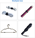 8 Inches 60 PCS Black Reusable Cable Ties, Cable Organizer, Cord Wrap and Hook - Image 4