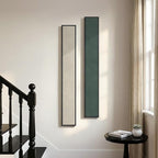 Framed Beige Green Abstract Vertical Wall Art Decor - Image 2