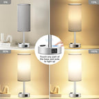 Grey Nightstand Table Lamp for Bedroom - Image 2