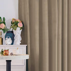 BGment Taupe Velvet Curtains 84 Inches Long Blackout Curtains - Image 8