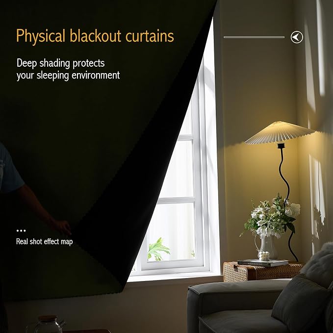 AJAZZ 100% Blackout Self Adhesive Curtains Small Window Short Temporary Black - Image 2