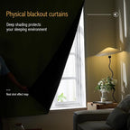 AJAZZ 100% Blackout Self Adhesive Curtains Small Window Short Temporary Black - Image 2