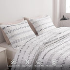 DURLENGEN 3Pcs Quilt Set King Size White, Soft Microfiber Lightweight Bedspread - Image 4