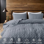 WDCOZY Blue Quilt King Size Bedding Sets - Image 5