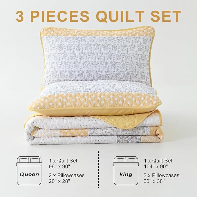 WONGS BEDDING Boho Stripe Full Size Quilt Bedding Set, Soft Microfiber - Image 8