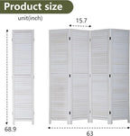 FDW 4 Panel Wood Room Divider 5.75 FT Tall Privacy Screen Folding Partition - Image 7