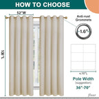Diraysid 100% Blackout Curtains Light Beige Linen Curtains - Image 5