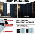Deconovo Curtains for Living Room, Pattern Blackout Curtains 84 Inches Long | - Image 6