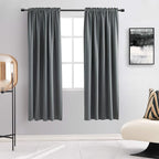 Medium Gray Blackout Curtains for Bedroom by DONREN