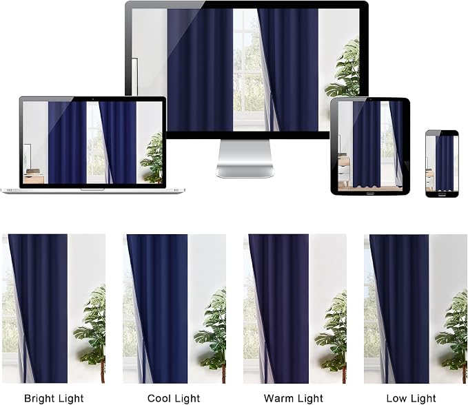 XWZO 100% Blackout Curtains 2 Panels - Image 8