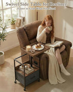 Faesun Swivel Lift Top Nightstand - Image 5