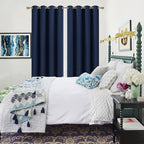 Diraysid Navy Blue Grommet Blackout Curtains - Image 5