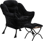 Youtanic Lazy Chair with Folding Ottoman, Accent Chair Plush Upholstered with by Youtanic