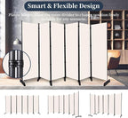 Room Divider 6 Panel-132''Wide Folding Privacy Screen, Large Partition Wall | - Image 5