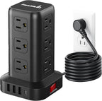 Extension Cord with Multiple Outlets, SMALLRT Surge Protector Power Strip Tower by SMALLRT
