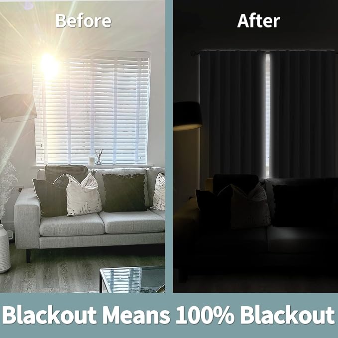 BGment Pure White 100% Blackout Curtains 63 Inches Long - Image 5