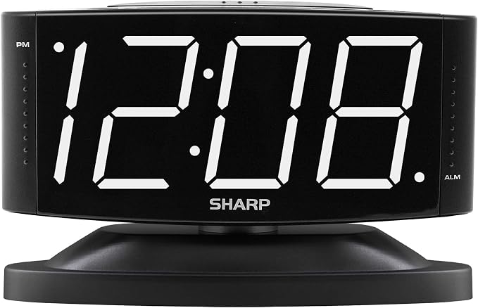 Sharp Digital Alarm Clock with Swivel Base by SHARP