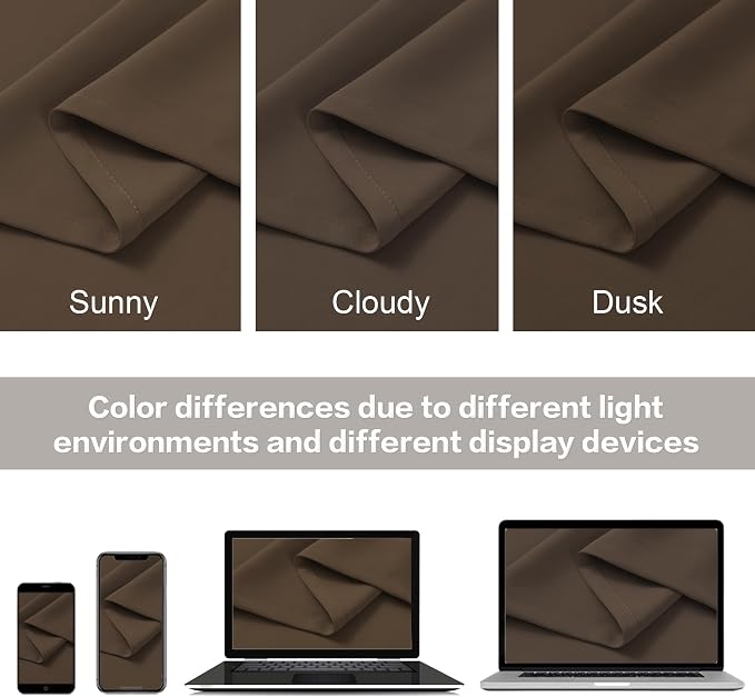 Blackout Curtains/Drapes 120 Inches Long, 2 Panels, 52x120 | Light Blocking - Image 5