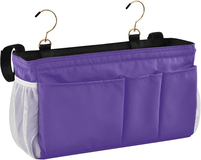 Dark Purple Bedside Caddy Storage Bag Bedside Organizer by KOPIRIT