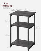 VASAGLE Side Table, Small End Table, Tall Nightstand, Steel Frame | - Image 3