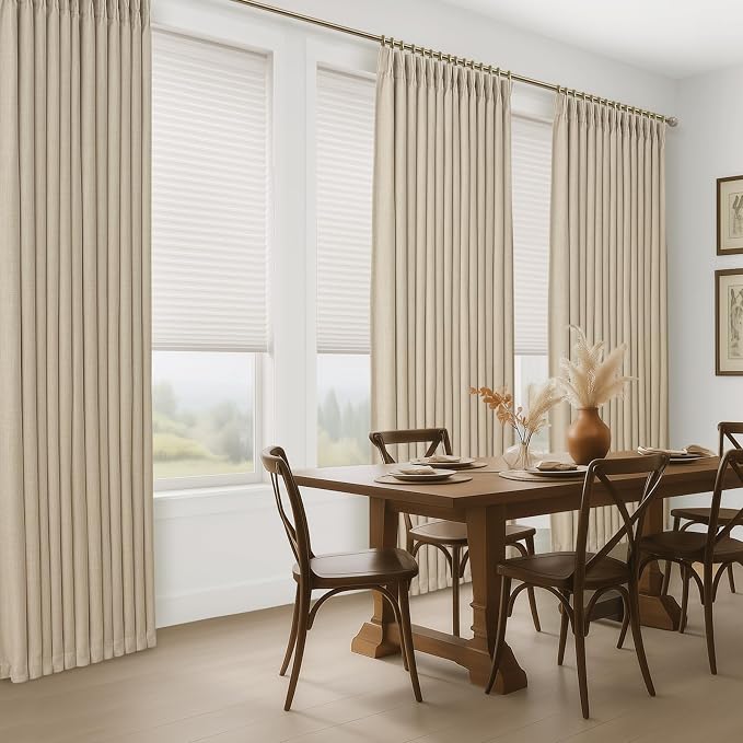 Light Brown Pinch Pleat Blackout Curtains 112 Inches Long - Image 7