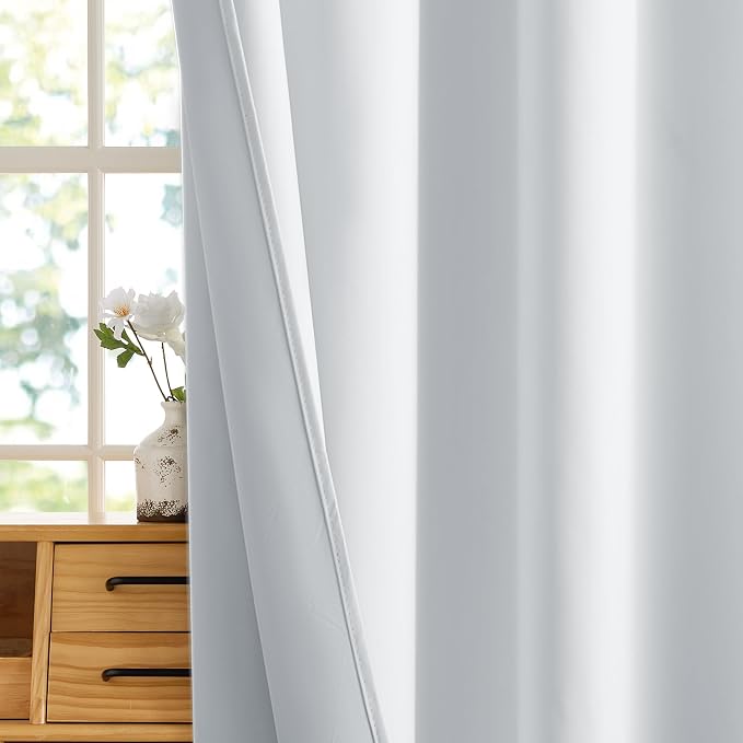 RYB HOME White 100% Blackout Curtains - Image 5