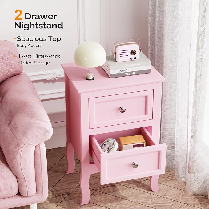 Bonnlo Nightstand with 2 Drawers, Night Stands - Image 7