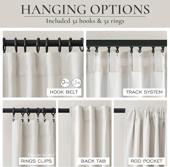112 Inch Curtains 2 Panel Set Modern Decorative Dark Out Pleated Curtain - Image 3