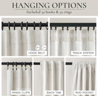 112 Inch Curtains 2 Panel Set Modern Decorative Dark Out Pleated Curtain - Image 3