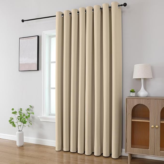 CUCRAF Custom Light Beige Blackout Curtains 1 Panel Set, Thermal Insulated - Image 8