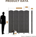 HALLYBEE Room Divider Panel, 4 Panel Partition Room Dividers Screen, Privacy - Image 2