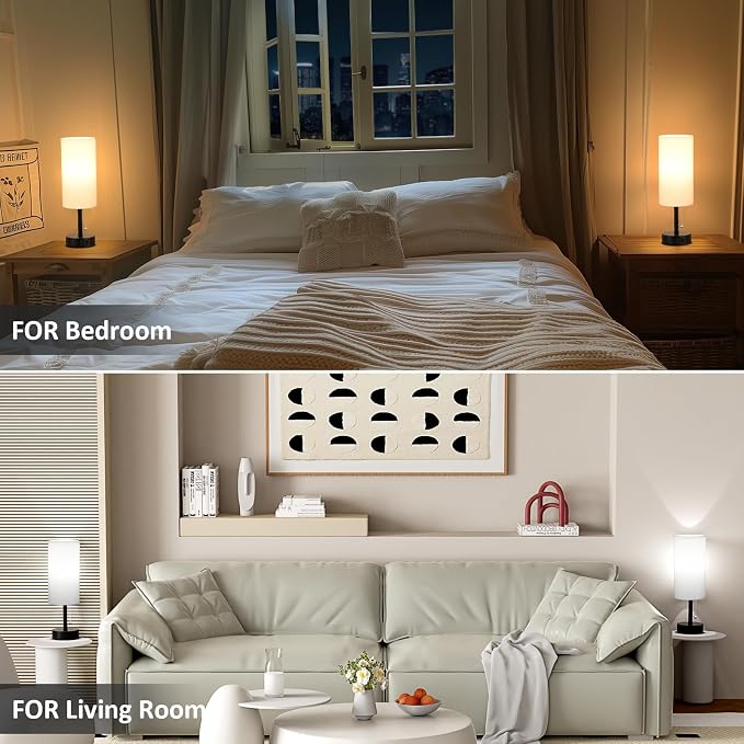White Bedside Table Lamps Set of 2 - Image 6
