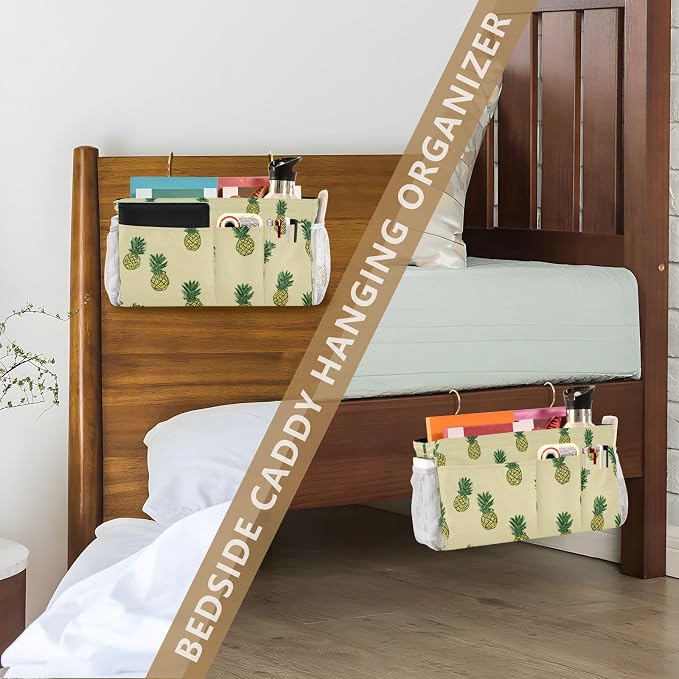Light Yellow Pineapple01 Bedside Caddy - Image 7