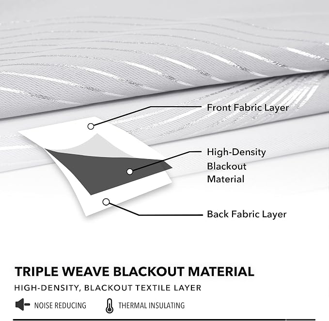 Deconovo Curtains for Living Room, Pattern Blackout Curtains 108 Inch Long | - Image 6