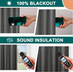 Diraysid 100% Blackout Curtains Dark Gray Linen Curtains - Image 4