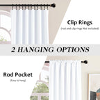Pure White Room Darkening Curtains Extra Long 108 inch Length - Image 2