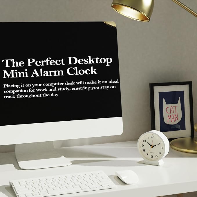 AYRELY® 4.5" Analog Alarm Clock, Small Retro Desk Clock and Table Clock | - Image 4