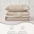 DJY Beige Quilt Set Full Size - Image 8