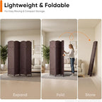 Outdoor Privacy Screen 4-Panel Folding Room Divider Space Partition | 67"H 64"W - Image 4