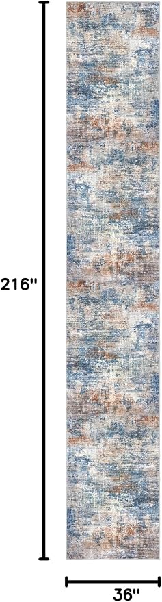 Abstract Runner Rug 3x18 Ft Extra Long Washable Runners - Image 2