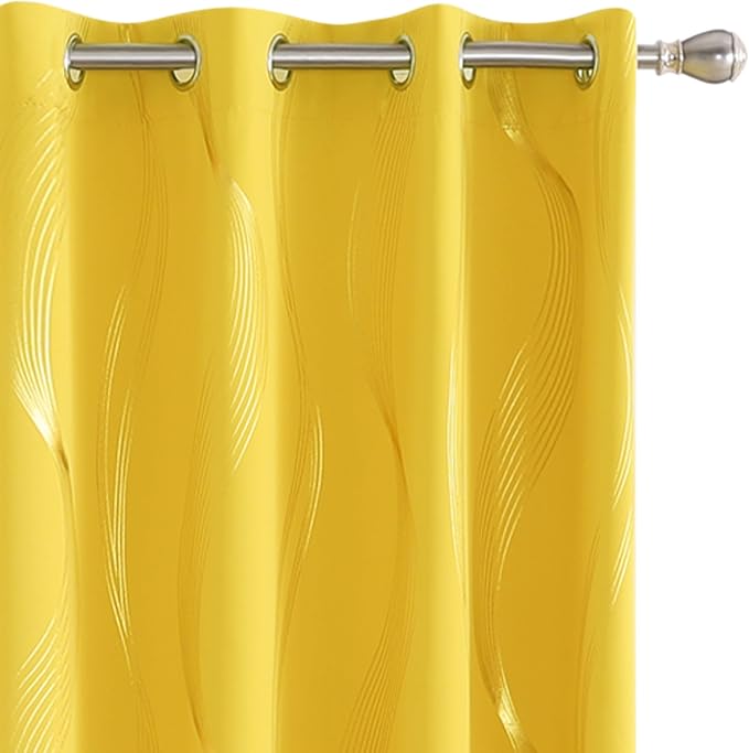 Deconovo Curtains for Living Room, Pattern Blackout Curtains 95 Inches Long | by Unknown
