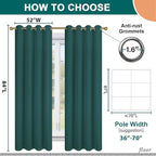 Diraysid 100% Blackout Curtains Sea Teal Linen Curtains - Image 5