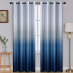 SimpleHome Ombre Gradient Blue White to Gray Curtains - Image 8