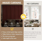 MIULEE 4 Panel Set Short Bedroom Blackout Curtains 54 Inch Long Terracotta | - Image 8
