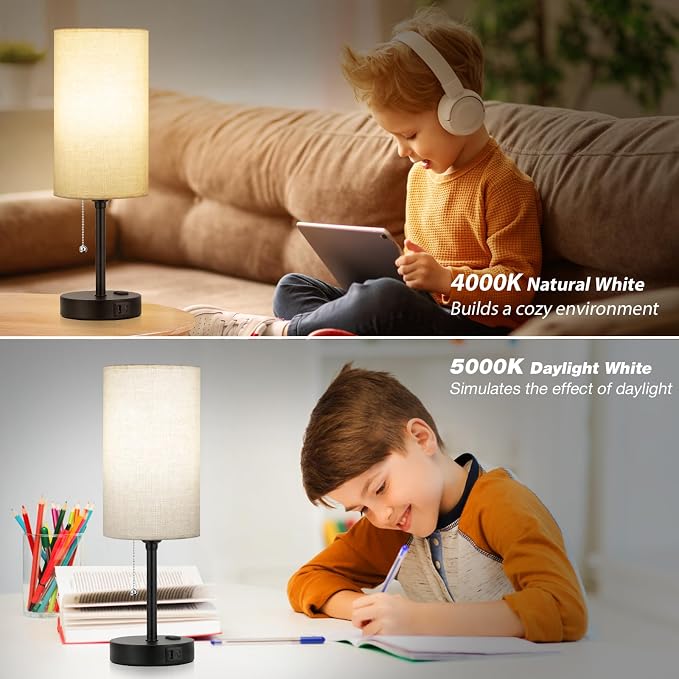 17in Bedside Table Lamp for Bedroom, Desk Lamp - Image 6