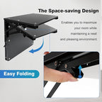 Folding Wall Desk for Small Space, Media Projector Shelves - Image 4